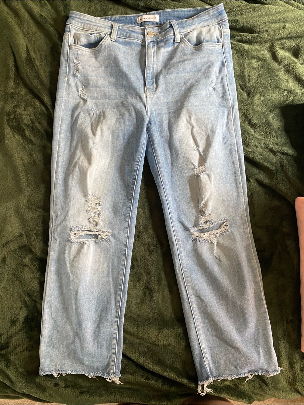 Boutique. Flying Monkey Light Blue Distressed Women's Jeans